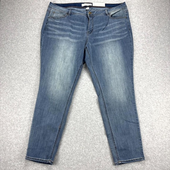 EST. 1946 Denim Denim - EST. 1946 Denim Jeans Women 20W Blue Stretch Curvy Skinny Leg Whisker Sculpting